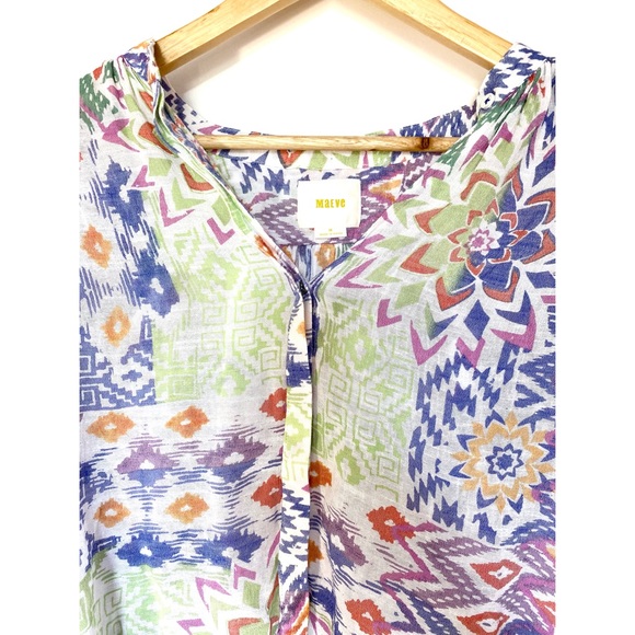 Anthropologie Maeve Ikat Brynna Dolman Sleeve Blouse - Picture 6 of 7